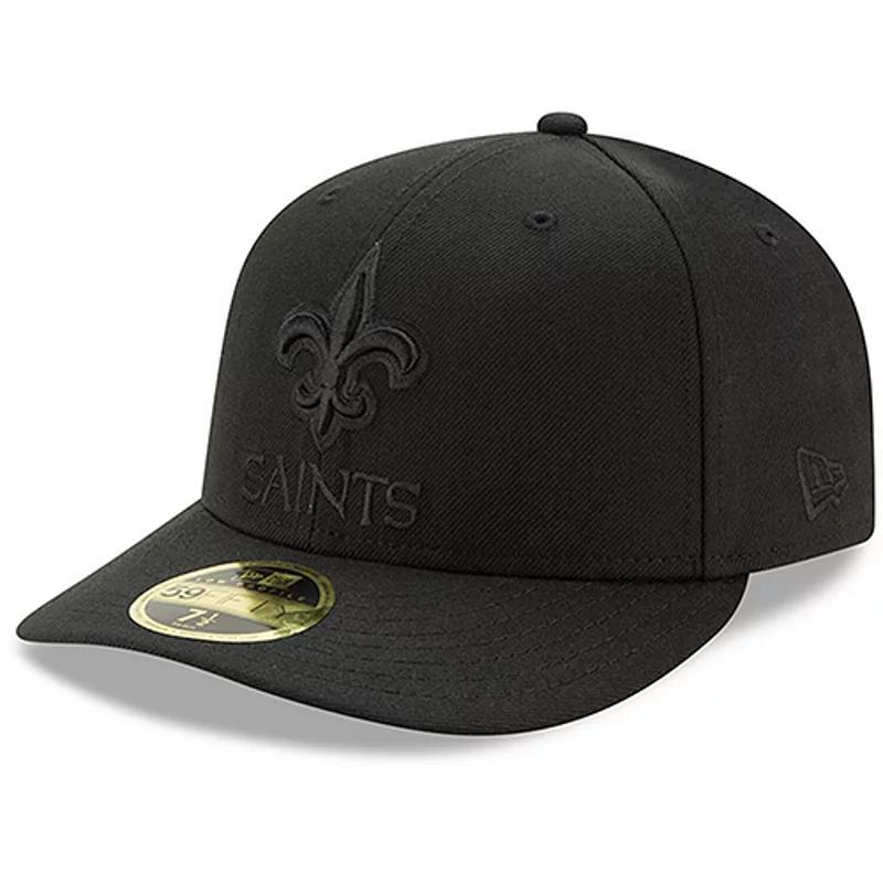 Mens New Era Black New Orleans Saints Black Low Profile 59FIFTY II Fitted Hat Product Image