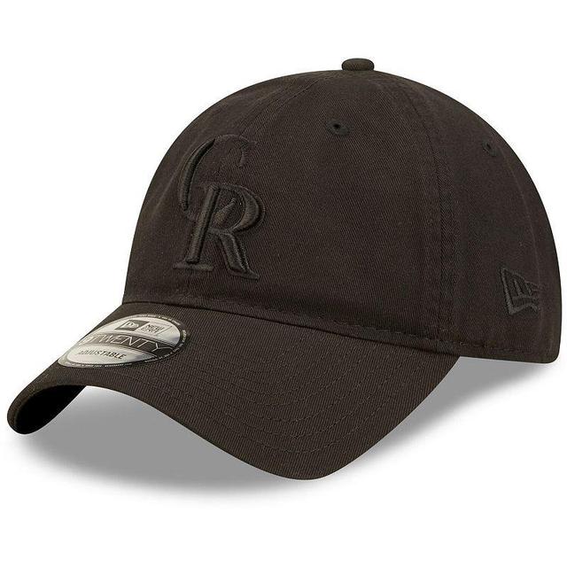 Mens New Era Colorado Rockies Black Core Classic 2.0 9TWENTY Adjustable Hat - Black Product Image