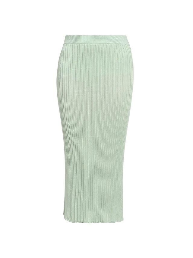 Womens Ribbed Knit Midi-Skirt Product Image