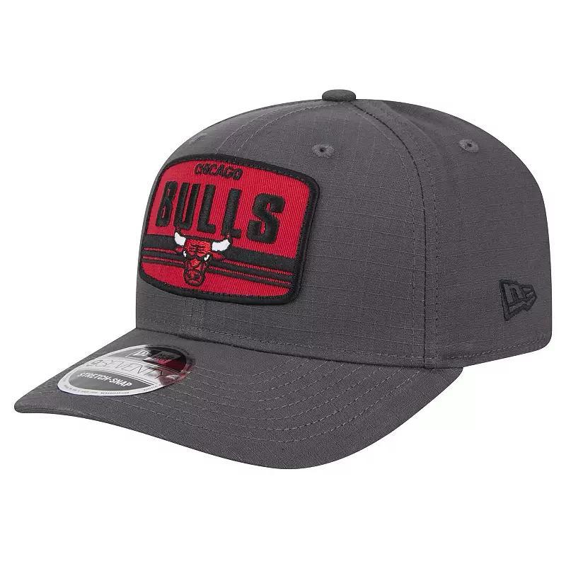 Mens New Era Graphite Chicago Bulls Team Elevated Patch 9SEVENTY Adjustable Hat Product Image