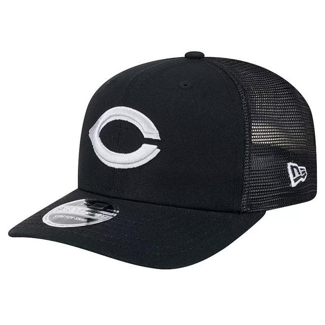 Mens New Era Black Cincinnati Reds Canvas 9SEVENTY COOLERA Stretch-Snap Hat Product Image