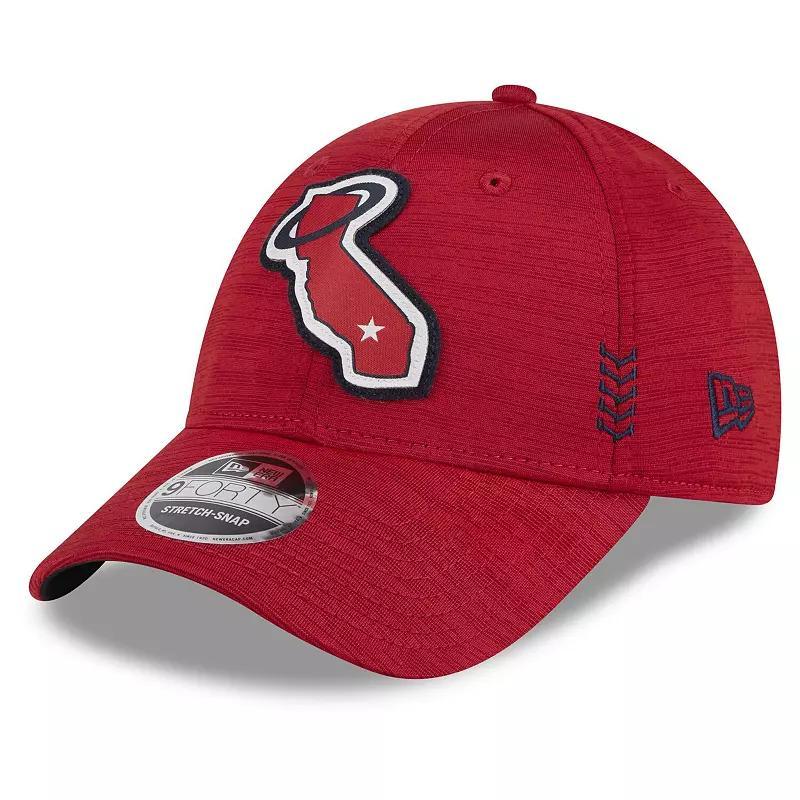 Mens New Era Red Los Angeles Angels 2024 Clubhouse 9FORTY Adjustable Hat Product Image