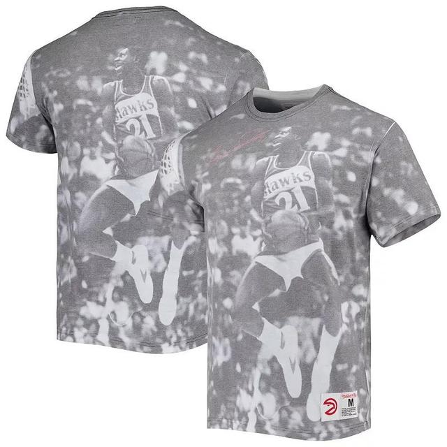 Mens Mitchell & Ness Dominique Wilkins Gray Atlanta Hawks Above The Rim Sublimated T-shirt Product Image