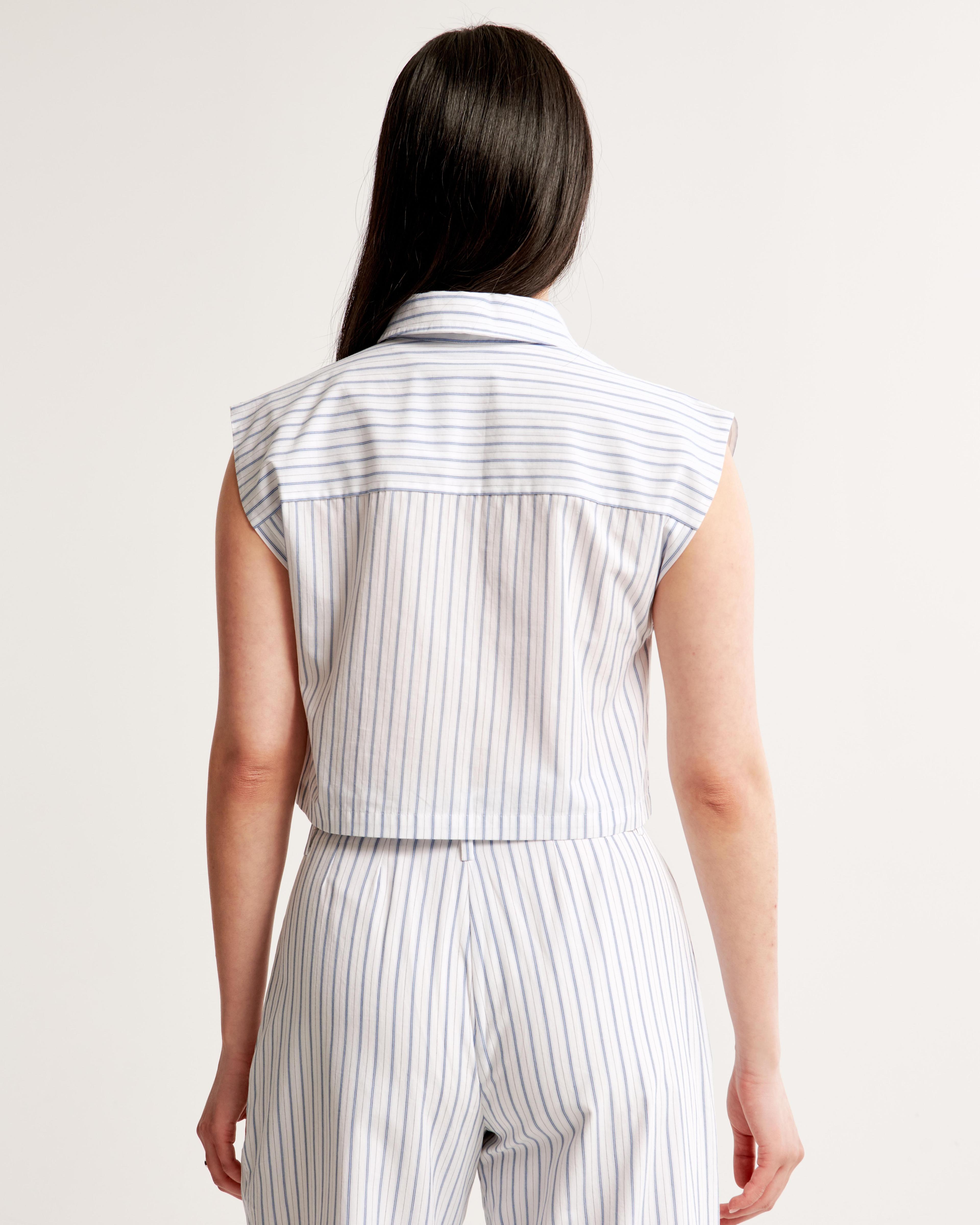 Cropped Sleeveless Utility Shirt Product Image