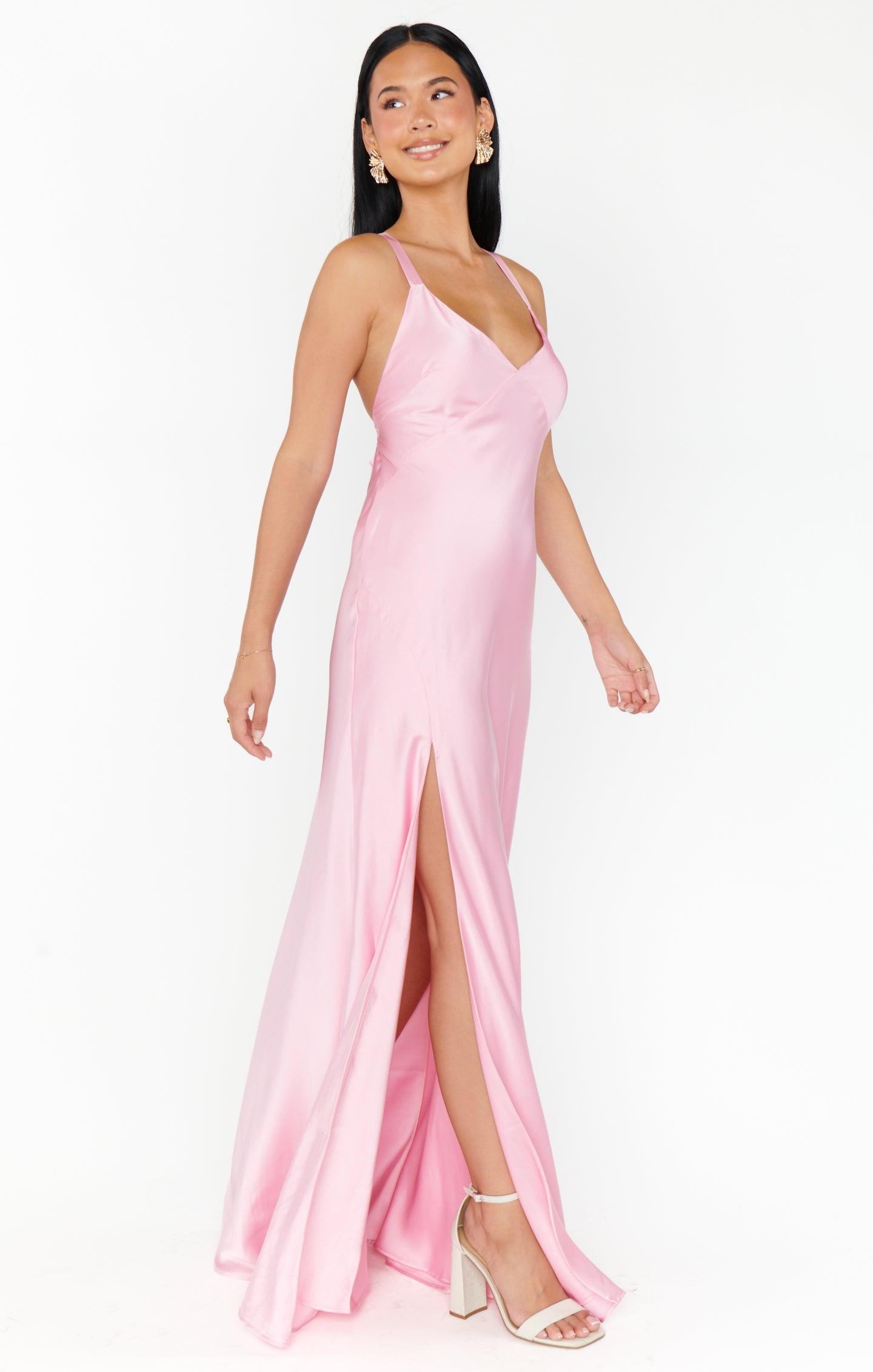 Anderson Maxi Dress ~ Light Pink Luxe Satin Product Image