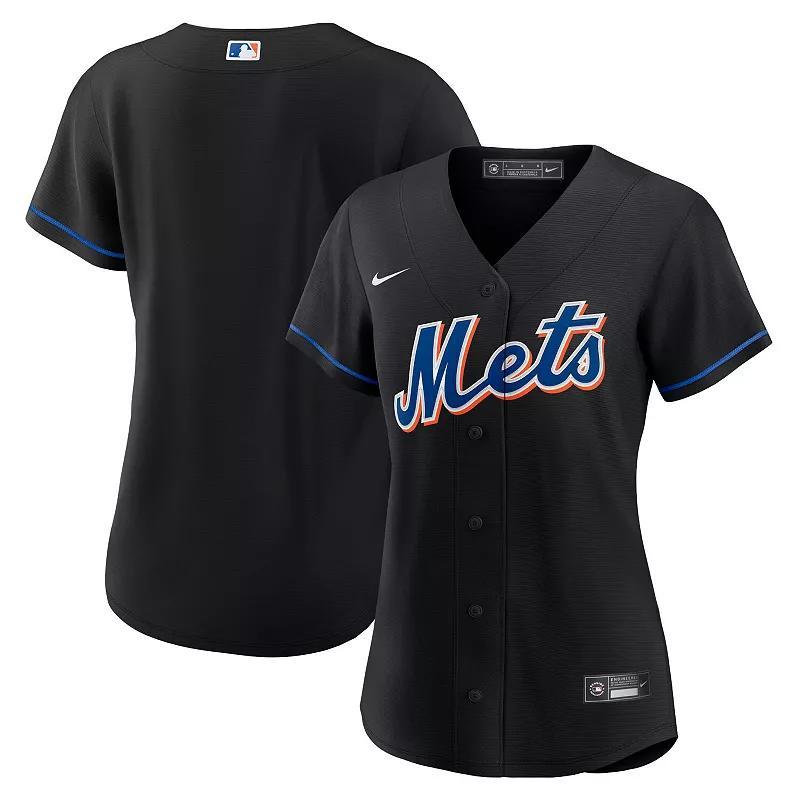 Womens Nike Black New York Mets 2022 Alternate Replica Team Jersey - Black Product Image