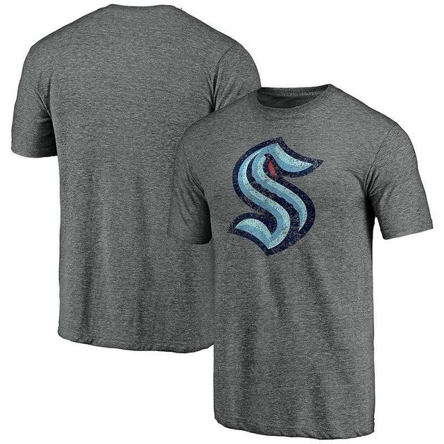 Mens Fanatics Branded Heather Gray Seattle Kraken Distressed Team Tri-Blend T-Shirt Product Image