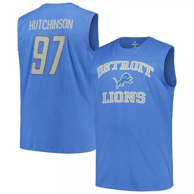 Mens Fanatics Branded Aidan Hutchinson Detroit Lions Big & Tall Muscle Tank Top Product Image