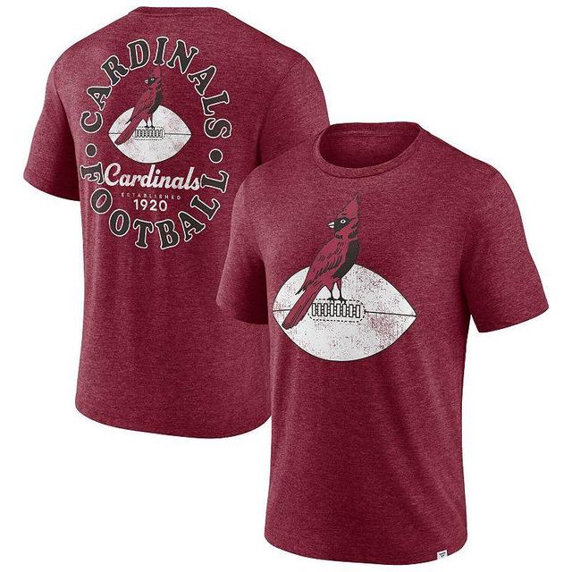 Mens Fanatics Branded Heather Cardinal Arizona Cardinals Oval Bubble Tri-Blend T-Shirt Product Image