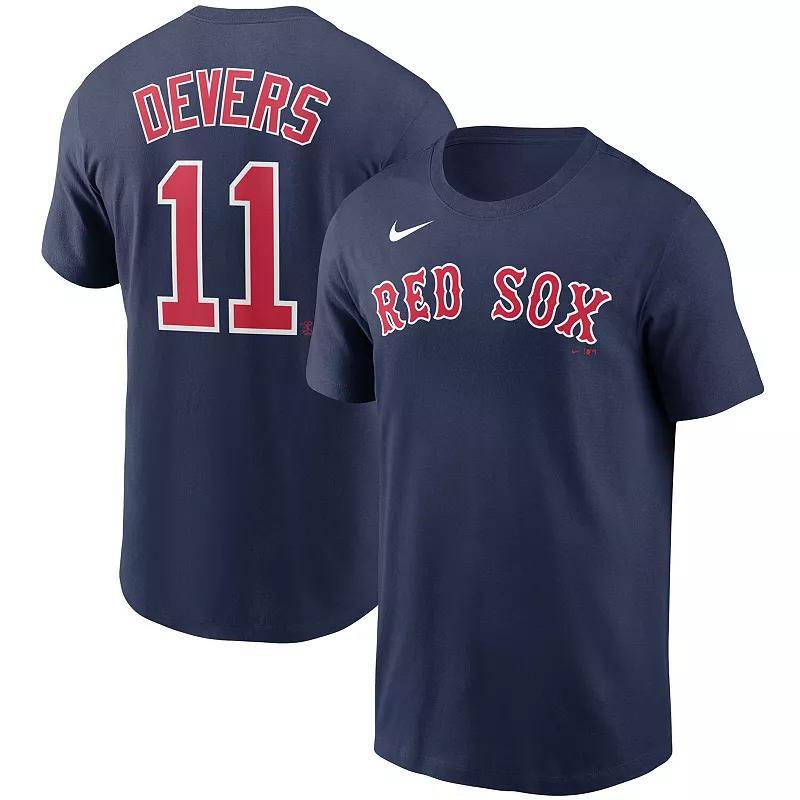 Mens Nike Rafael Devers Boston Red Sox Name & Number T-Shirt Blue Product Image