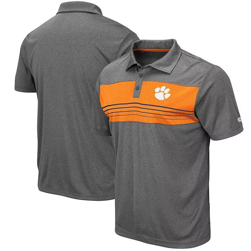 Mens Colosseum Heathered Charcoal Clemson Tigers Smithers Polo Shirt Product Image