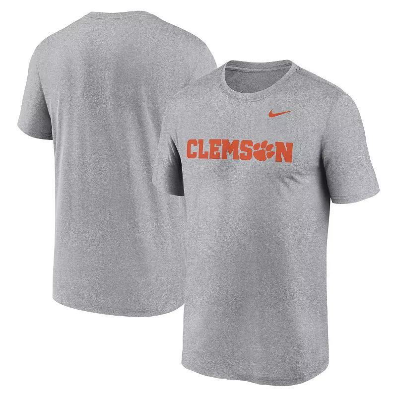 Mens Nike Heather Gray Clemson Tigers Primetime Legend Wordmark T-Shirt Product Image