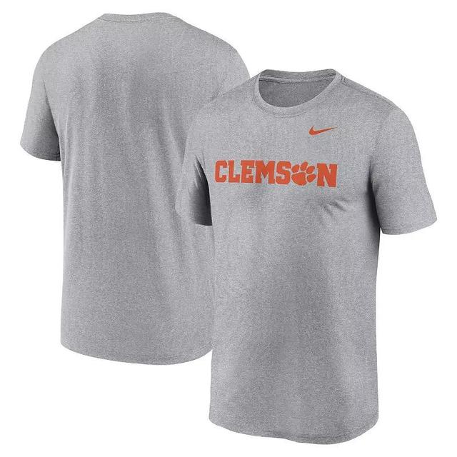 Mens Nike Heather Gray Clemson Tigers Primetime Legend Wordmark T-Shirt Product Image