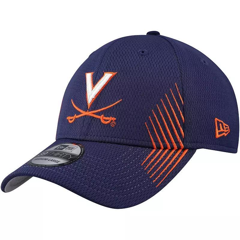 Mens New Era Virginia Cavaliers Active Slash Sides 39THIRTY Flex Hat Blue Product Image