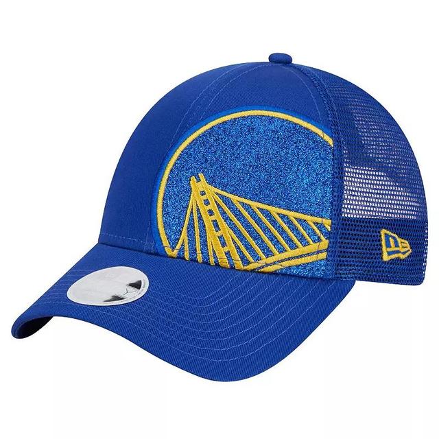 Womens New Era Royal Golden State Warriors Game Day Sparkle Logo 9FORTY Adjustable Hat Product Image