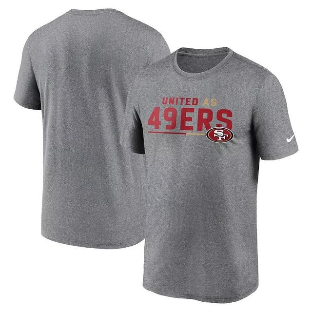 Mens Nike Heather Gray San Francisco 49ers Legend Team Shoutout Performance T-Shirt Product Image