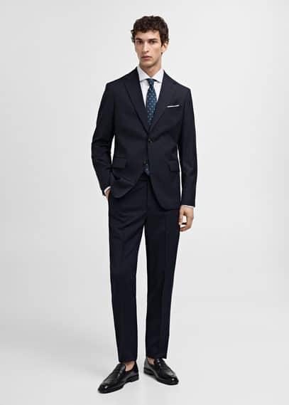 MANGO MAN - 100% virgin wool slim-fit suit pants dark navyMen Product Image