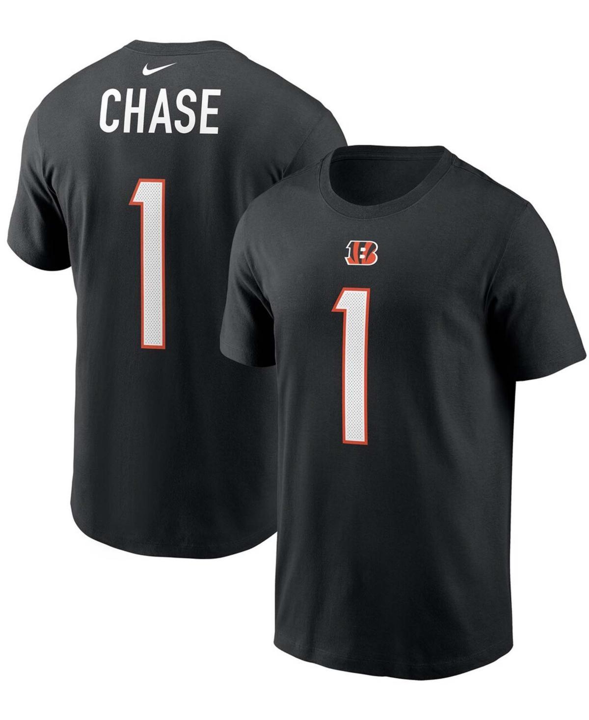 Mens JaMarr Chase Black Cincinnati Bengals 2021 Nfl Draft First Round Pick Player Name and Number T-shirt Product Image