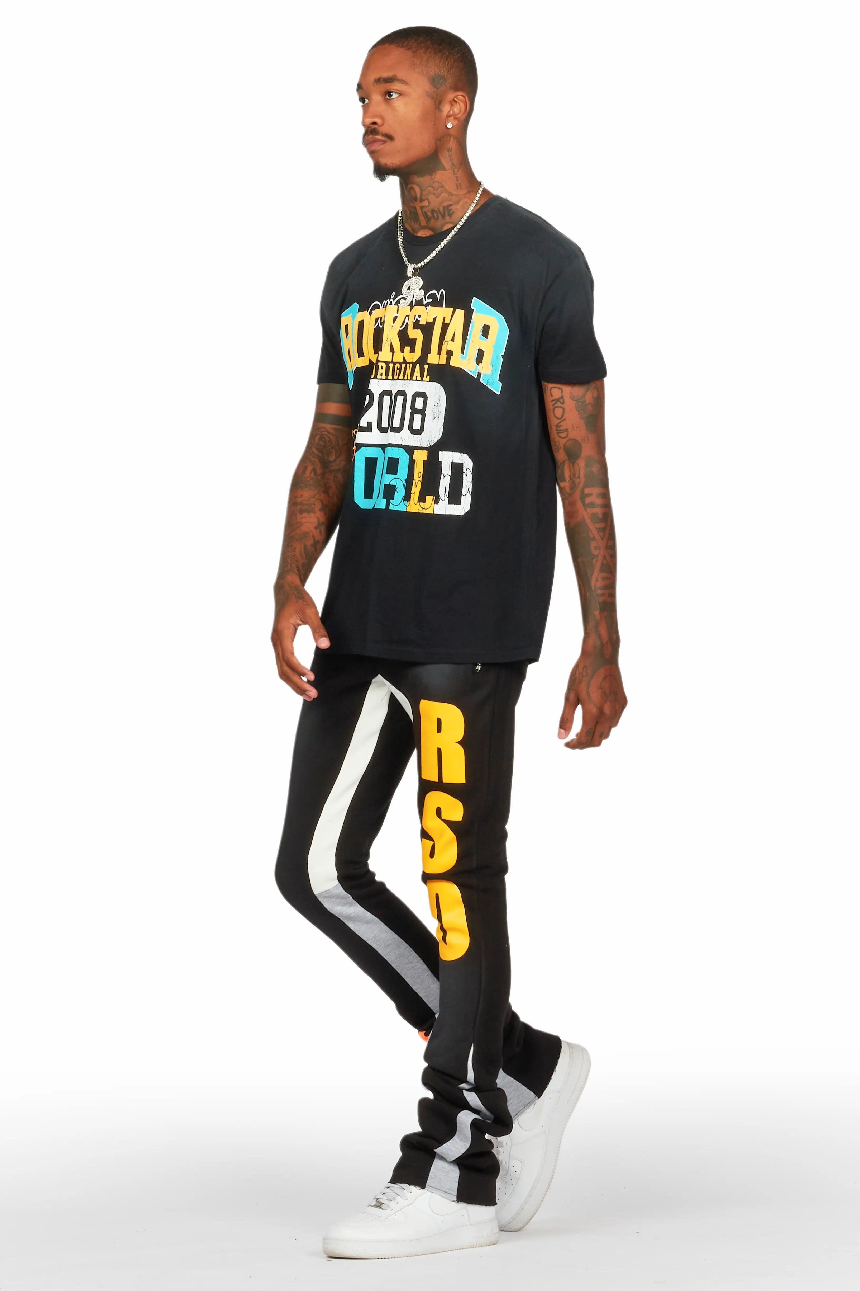 Jaka Black T-Shirt/Super Stacked Flare Track Set Male Product Image