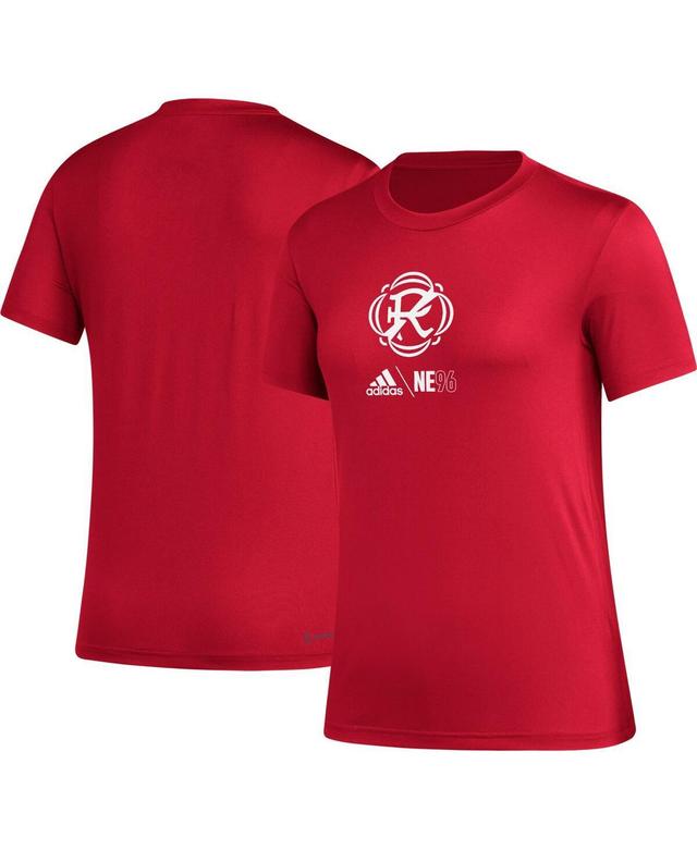 Womens adidas Red New England Revolution Aeroready Club Icon T-shirt Product Image