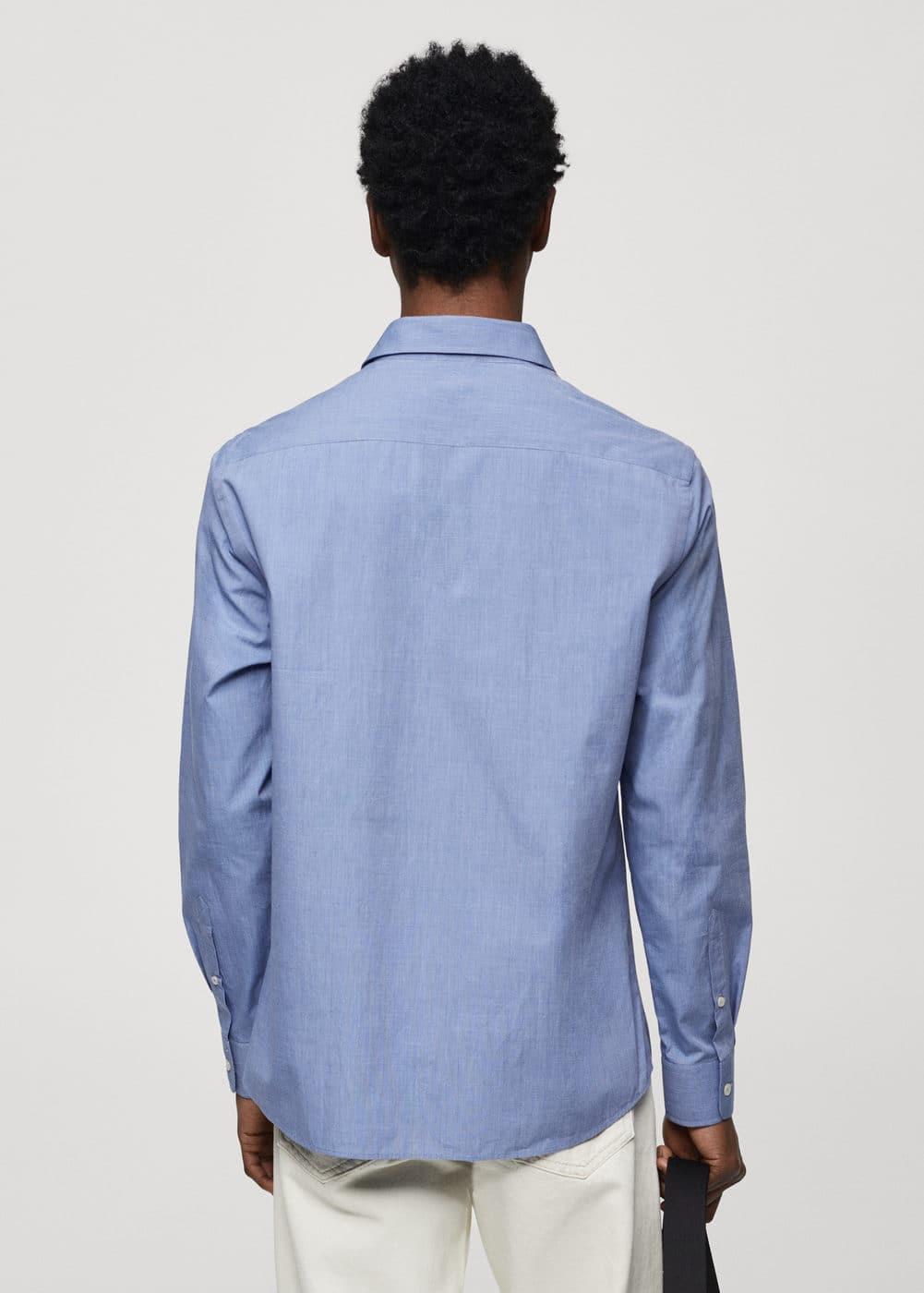 MANGO MAN - Slim fit cotton shirt blueMen Product Image