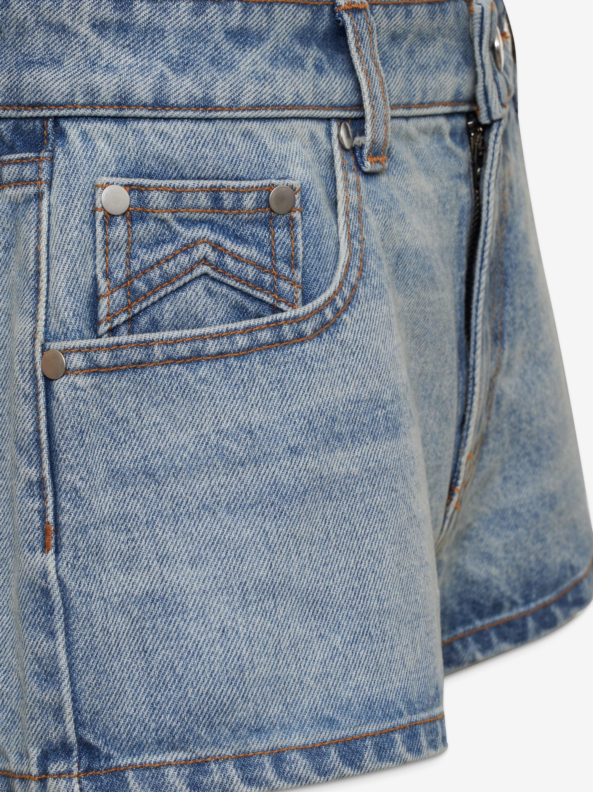 LOW-WAIST DENIM SHORTS Female Product Image