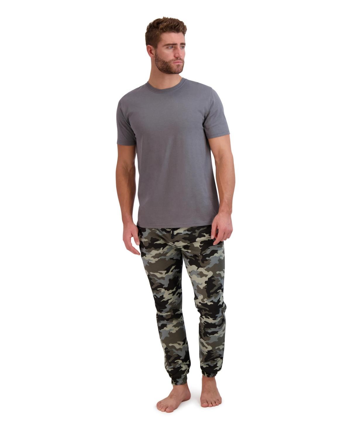 Hanes Mens Solid T-Shirt & French Terry Joggers Pajama Set Product Image