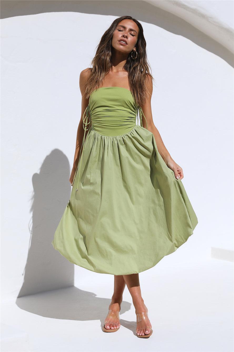 Wine Tasting Midi Dress Matcha Product Image