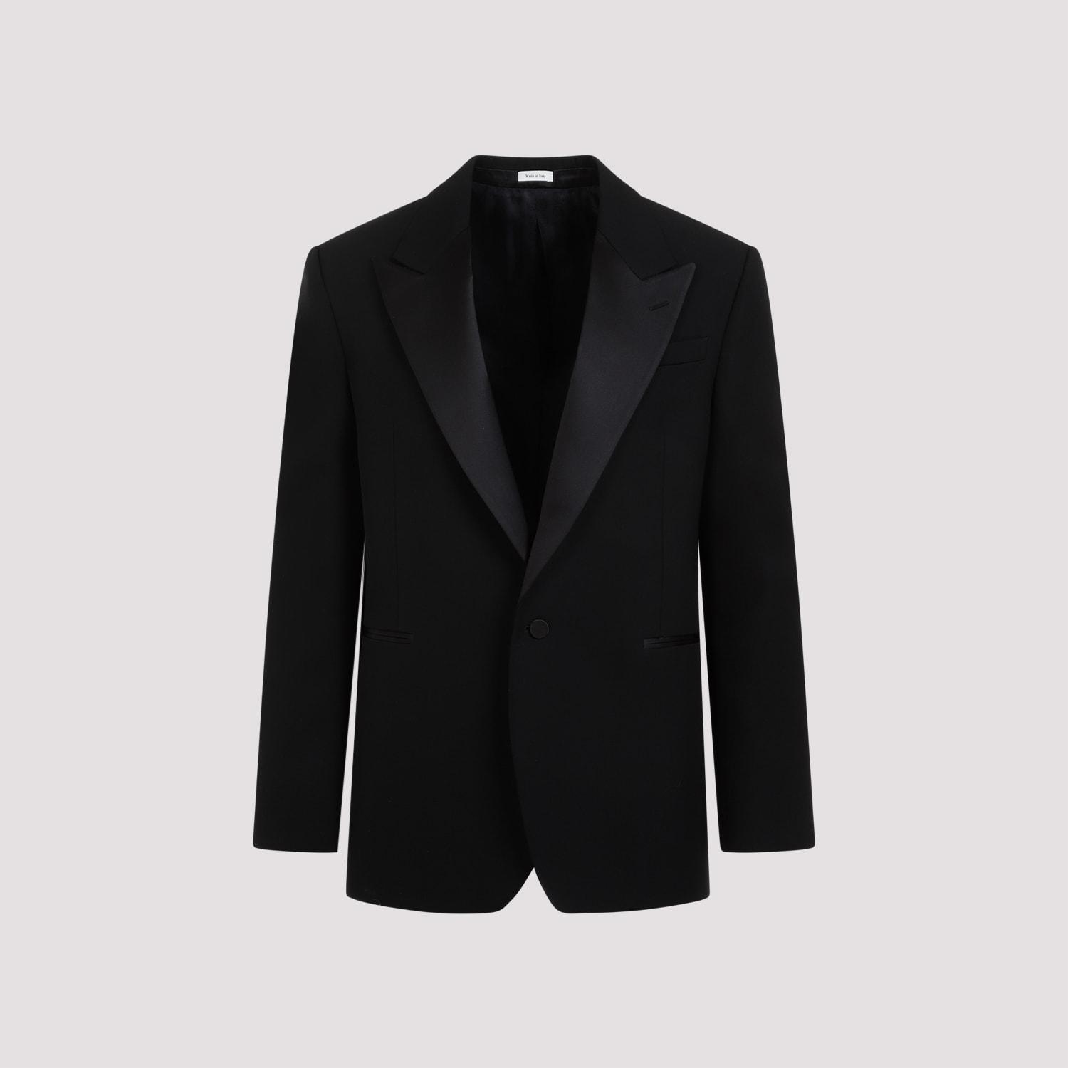 Men's Fw23 Single-breasted Black Jacket With Peak Lapel And Back Slit Hem Product Image