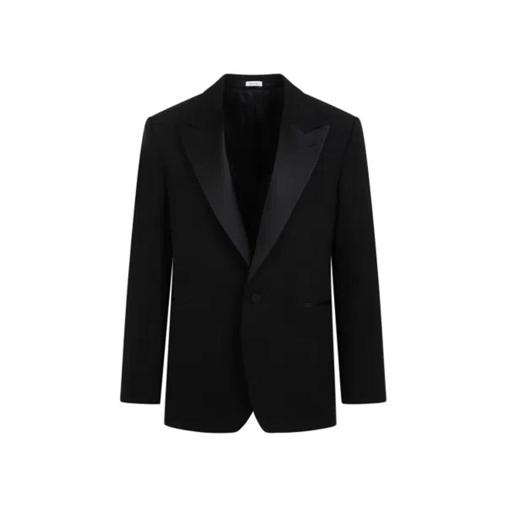 Men's Fw23 Single-breasted Black Jacket With Peak Lapel And Back Slit Hem Product Image