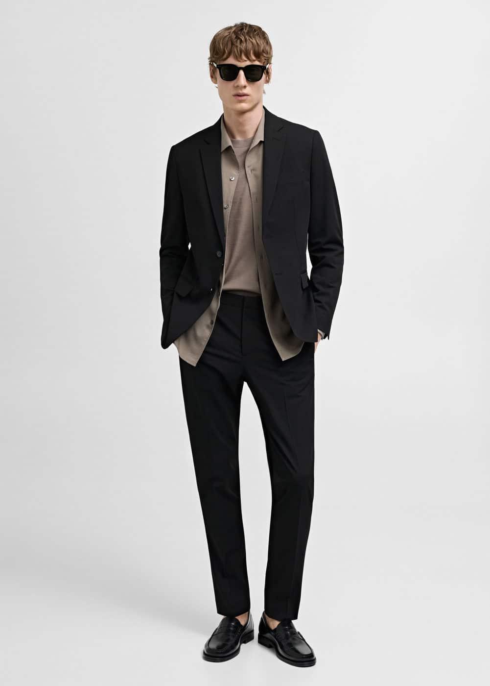 MANGO MAN - Super slim-fit suit blazer in stretch fabric blackMen Product Image