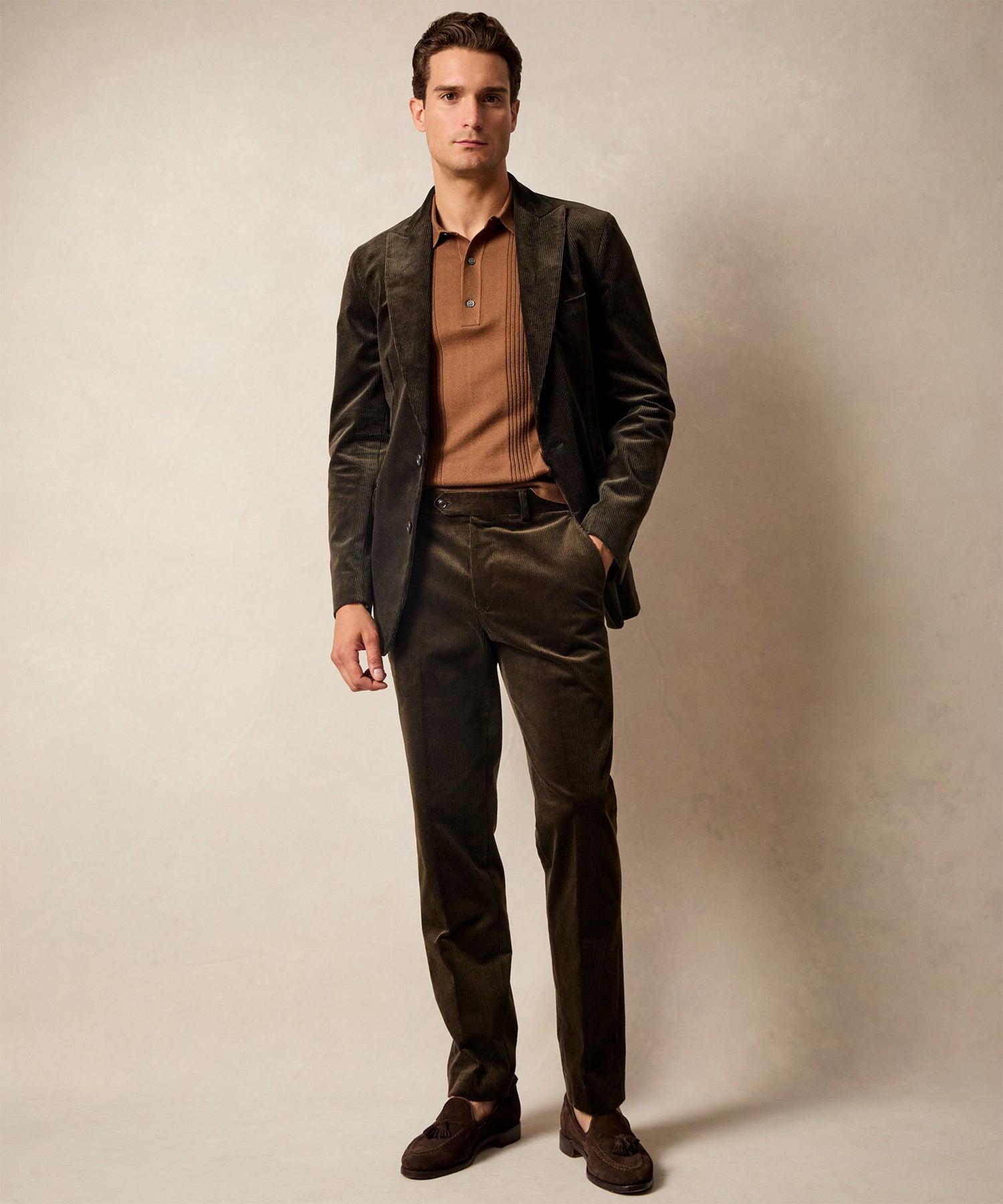 Italian Fine Wale Corduroy Sutton Jacket in Dark Brown Product Image