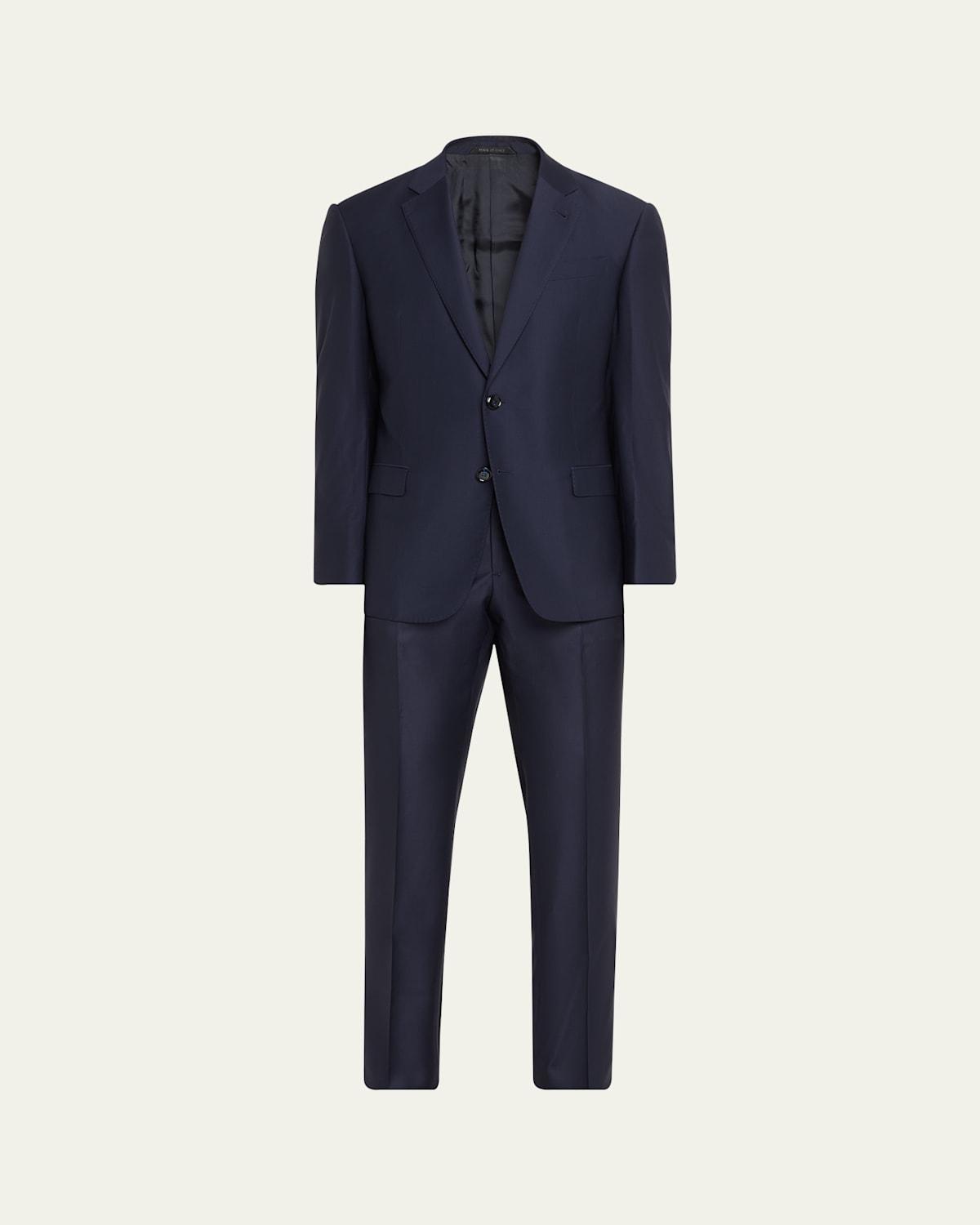 Men's Micro-Plaid Wool Suit Product Image