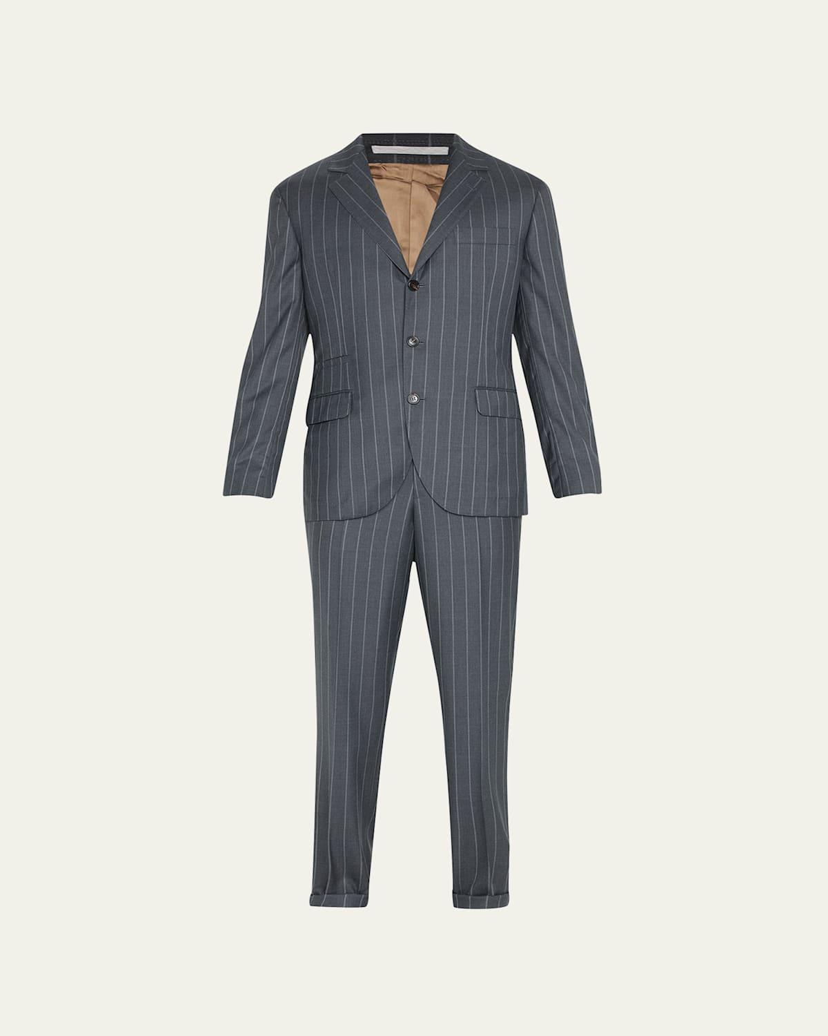 Mens Wool Stripe Two-Piece Suit Product Image