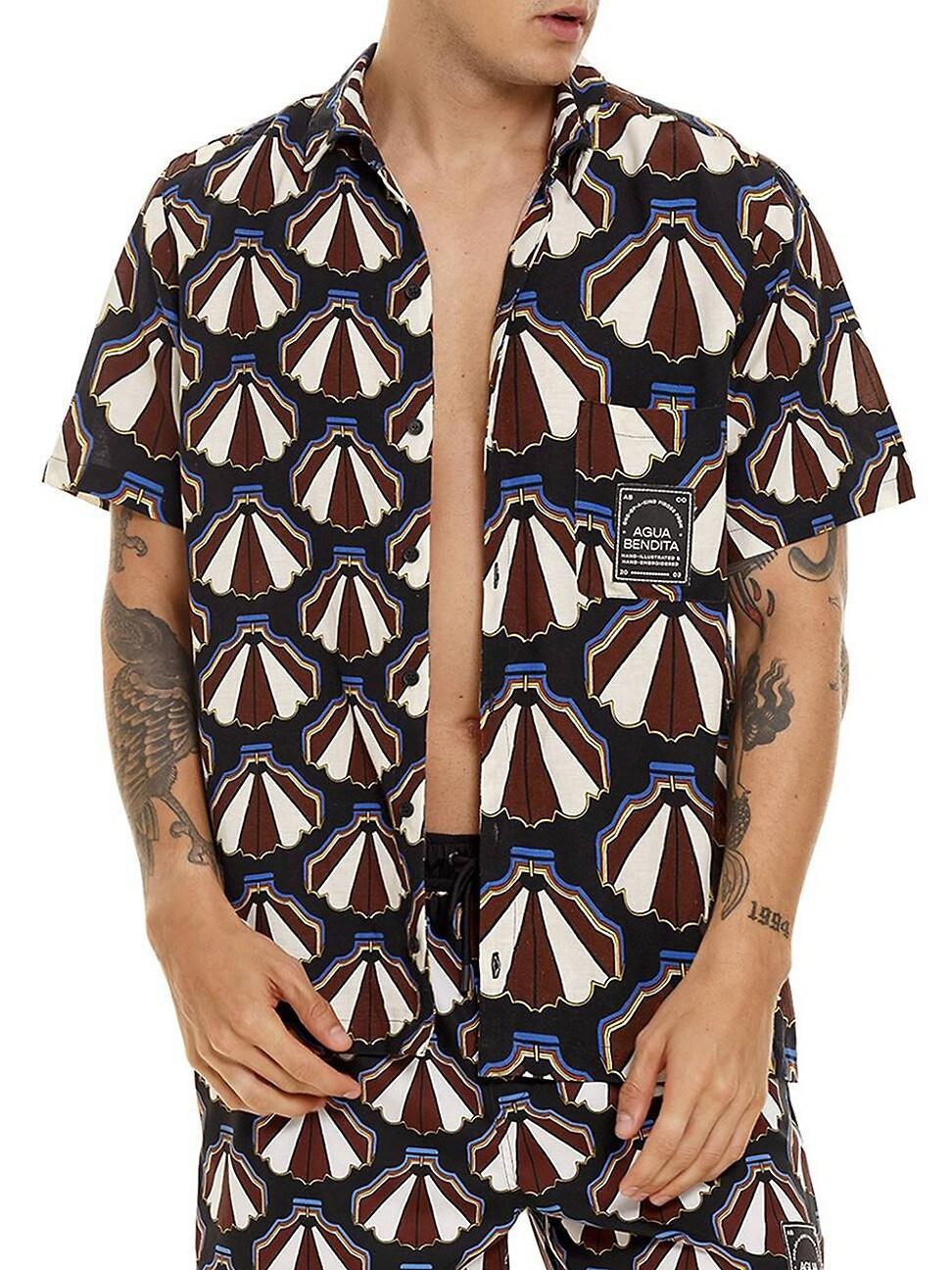 Mens Diving Into Dreams Jack Abstract Button-Front Shirt Product Image