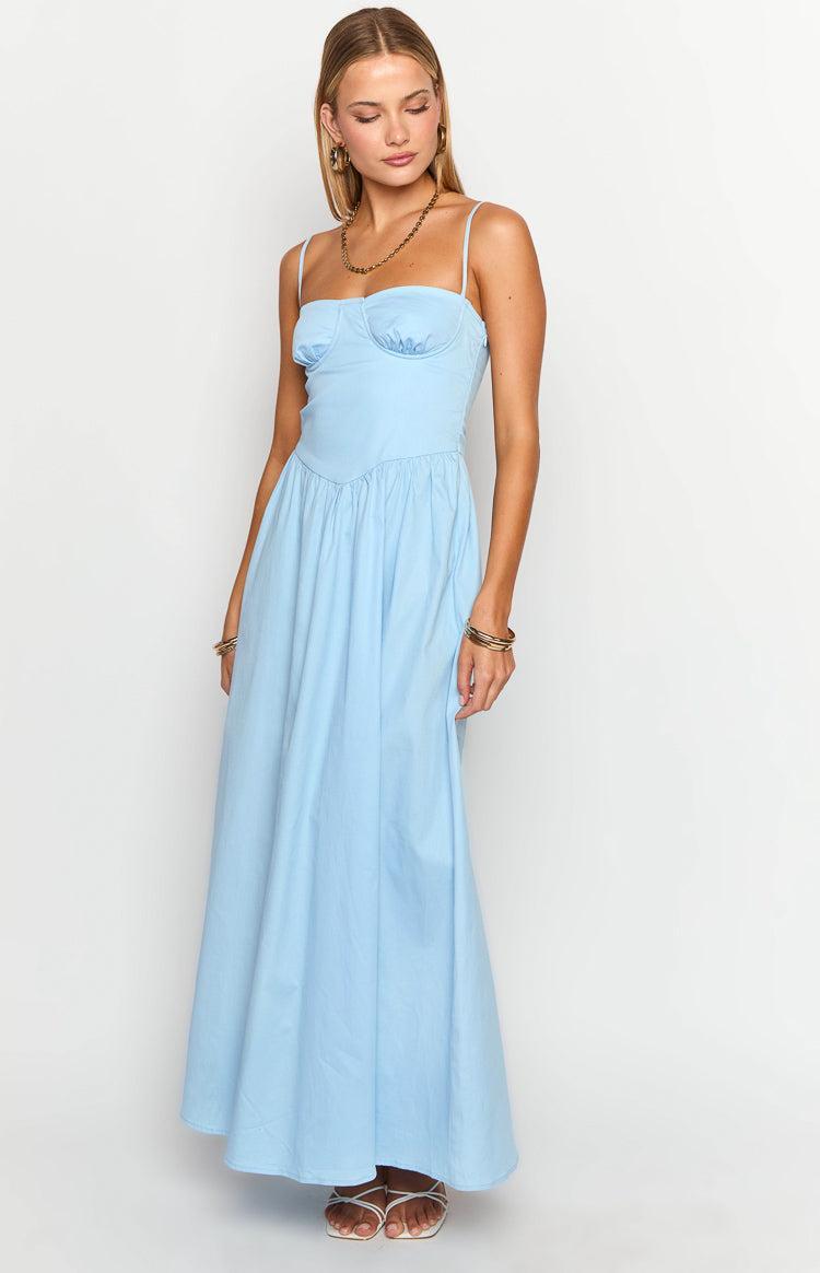 Stay Close Blue Maxi Dress Product Image