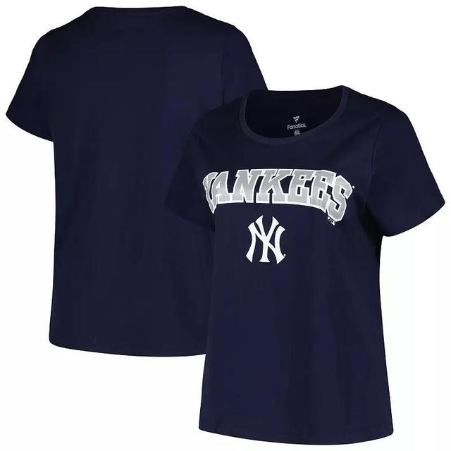 Womens Profile New York Yankees Plus Size Arch Logo T-Shirt Blue Product Image