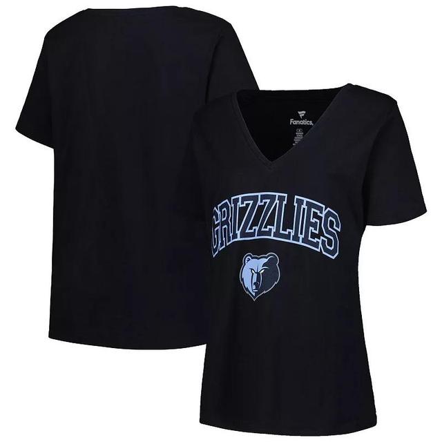 Womens Profile Black Memphis Grizzlies Plus Size Arch Over Logo V-Neck T-Shirt Product Image