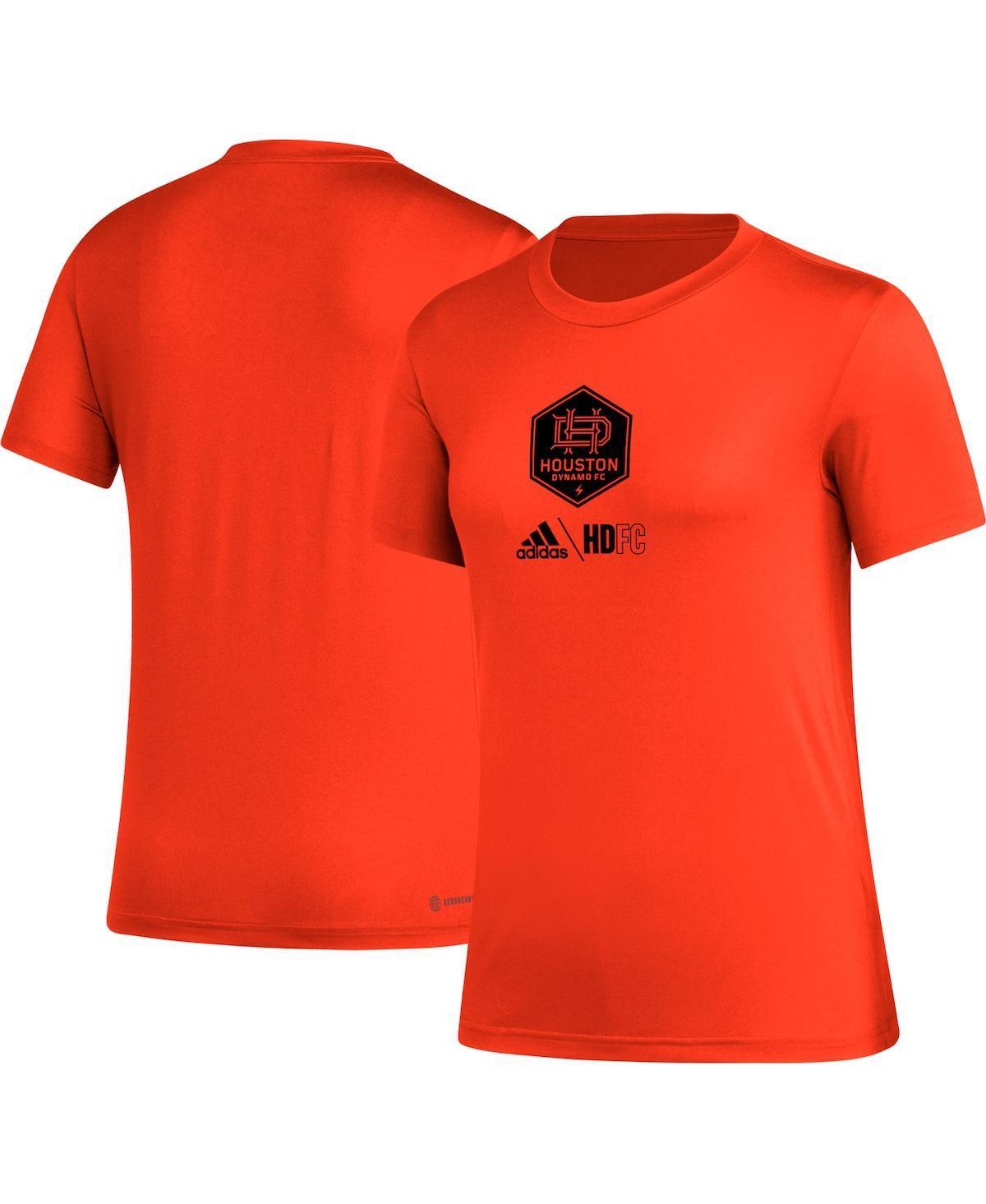 Womens adidas Orange Houston Dynamo FC AEROREADY Club Icon T-Shirt Product Image