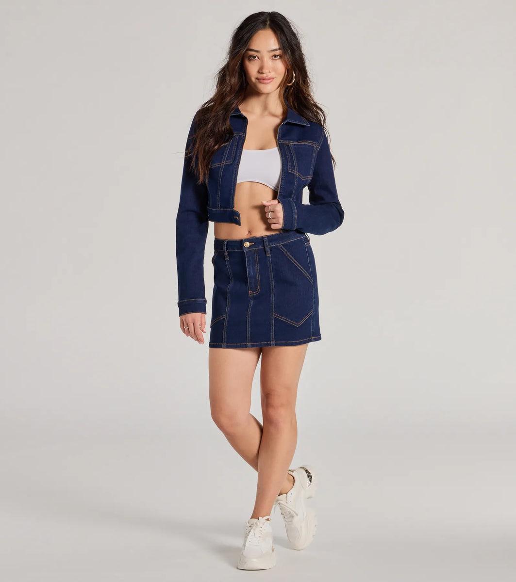 Covetable Cutie Contrast Stitch Denim Jacket Product Image