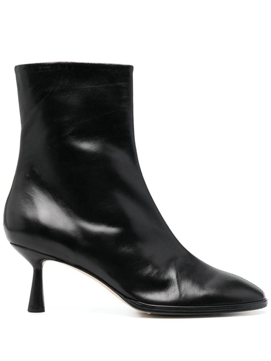 70mm Round-toe Ankle Boots In Black Product Image