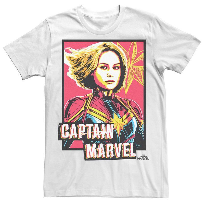 Mens Marvel Captain Marvel Artsy Portrait Tee White Product Image