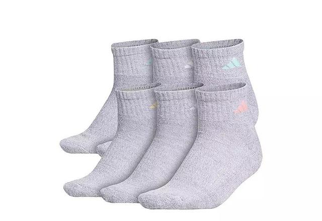 Adidas Womens Athletic Cushioned Quarter Socks 6 Pairs Product Image