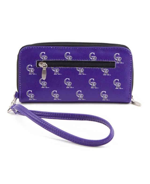 Womens Colorado Rockies Zip-Around Wristlet Wallet - Purple Product Image