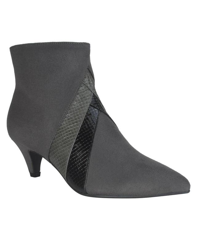 Impo Womens Ellette Memory Foam Kitten Heel Dress Booties - Gunmetal Multi - Faux Suede Product Image