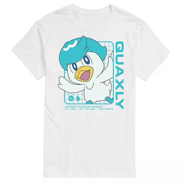 Mens Pokemon Quaxly Stats Graphic Tee White Product Image