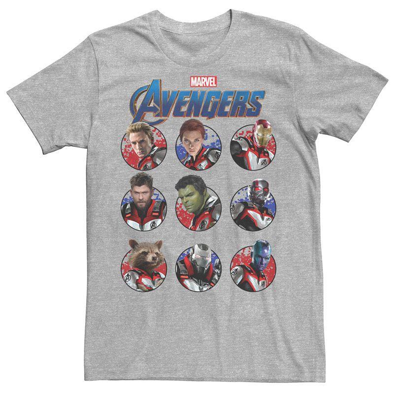 Mens Marvel Avengers Heroic Group Tee Athletic Grey Product Image