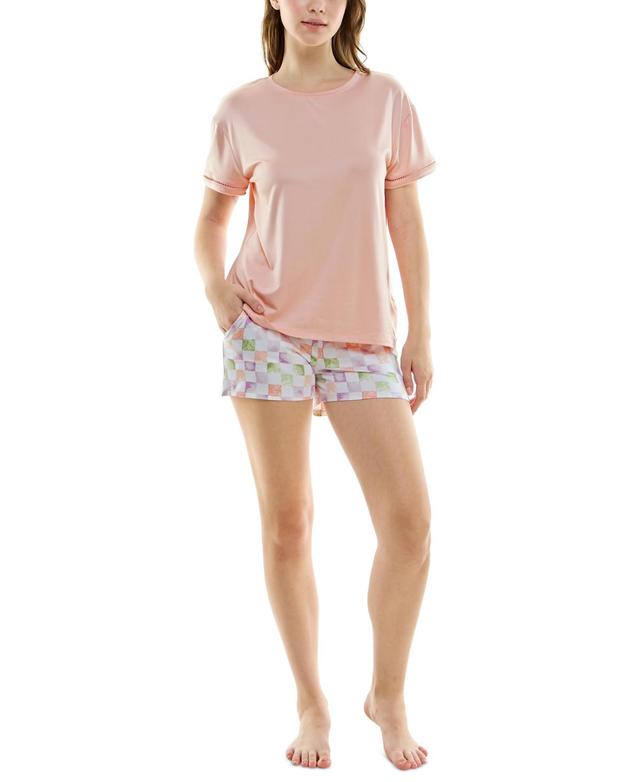 Roudelain Womens 2-Pc. Printed Short Pajamas Set - Lotus Product Image