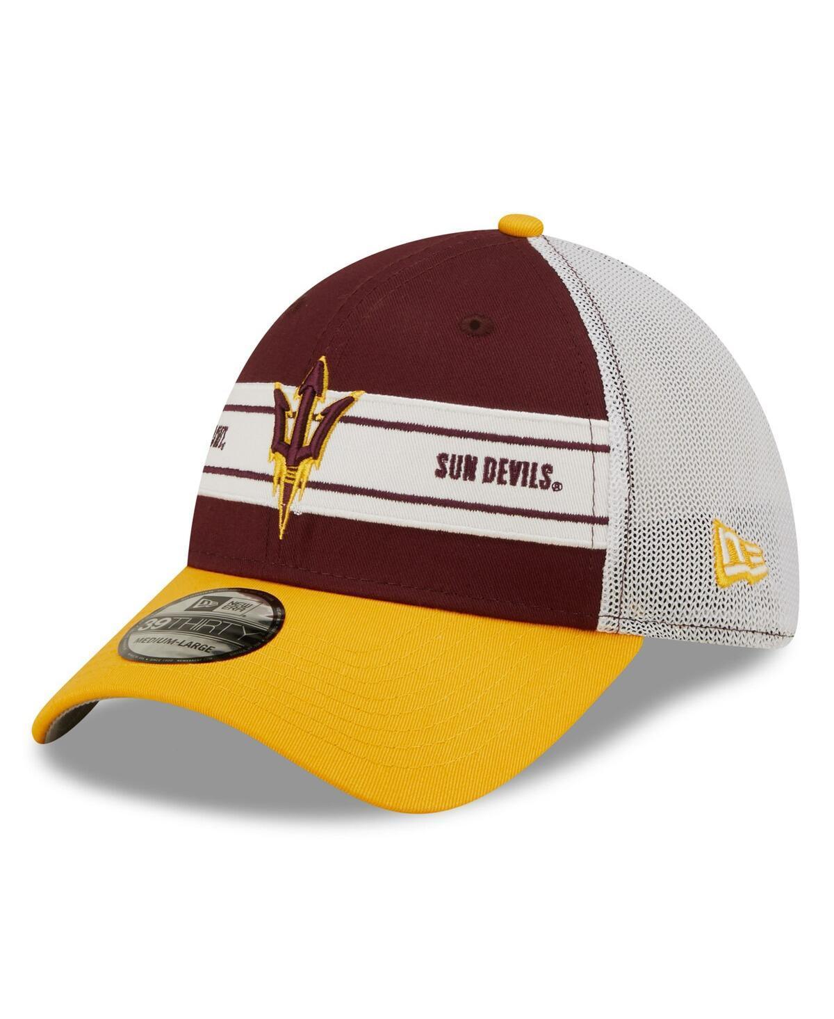 Mens New Era Maroon Arizona State Sun Devils Banded 39THIRTY Flex Hat - Maroon Product Image