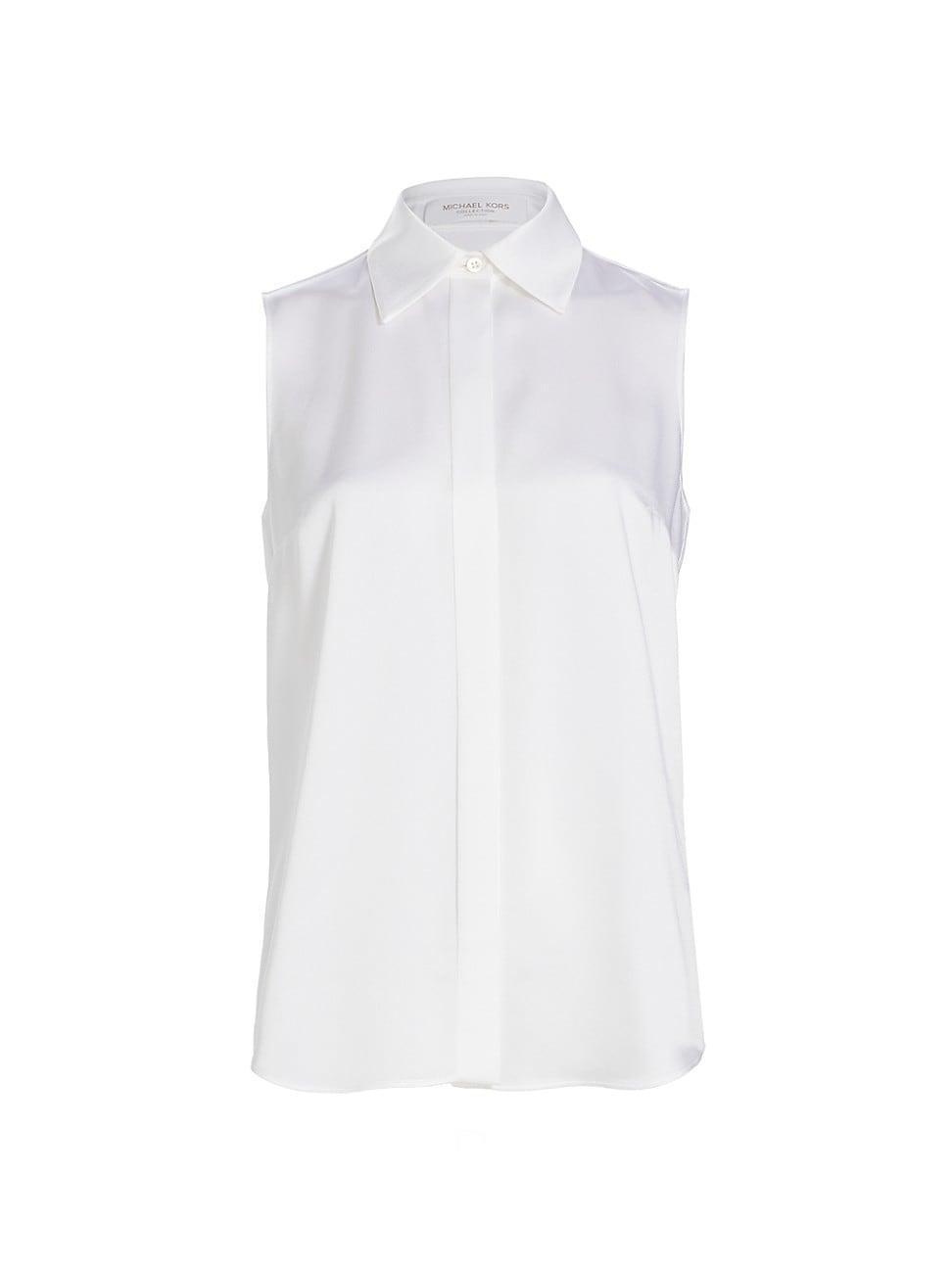 Womens Sleeveless Charmeuse Blouse product image